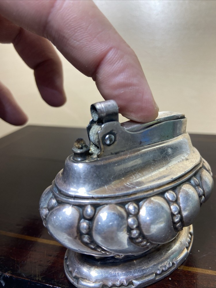 Vintage Ronson Crown Table Lighter Silverplate Art Deco