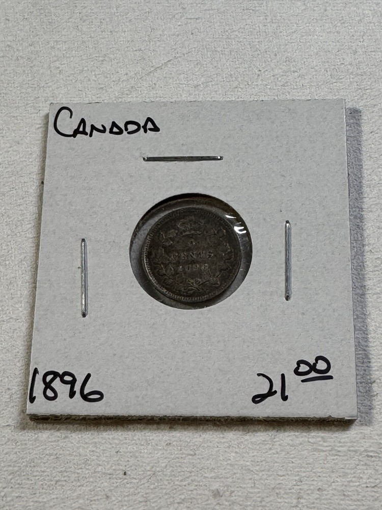 1896 Canada 5 Cents Small Silver Coin