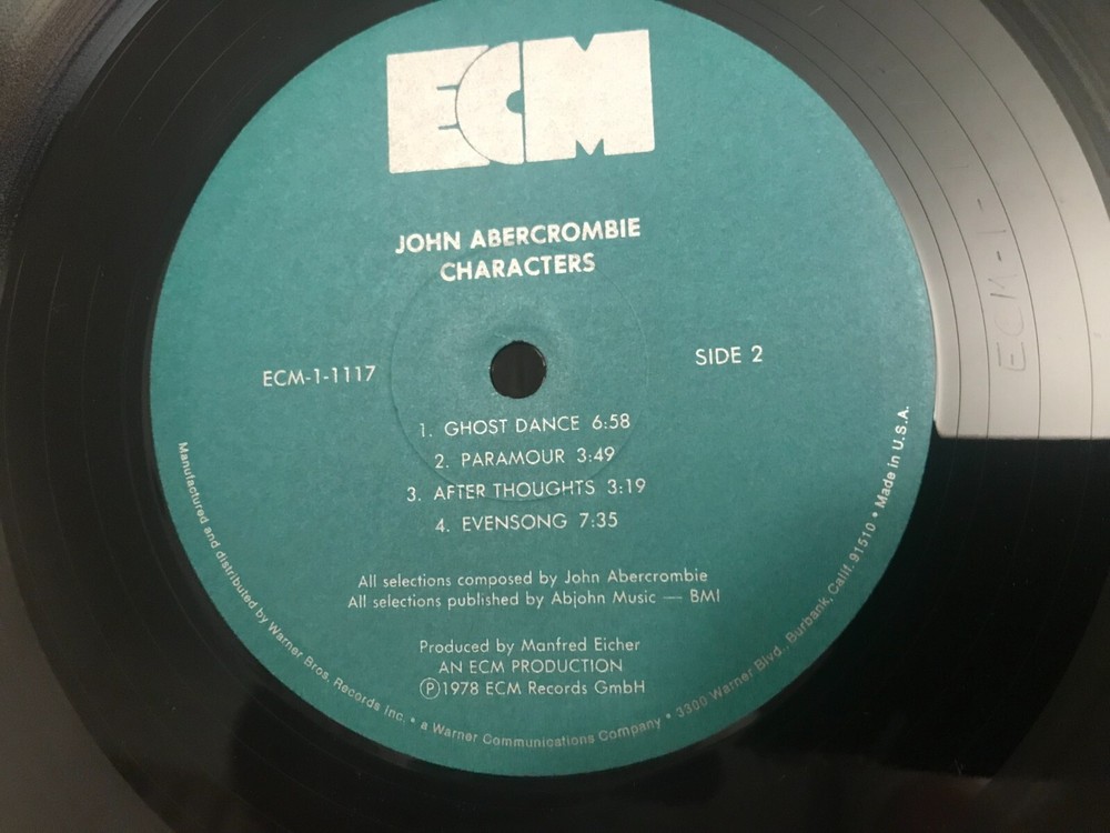 John Abercrombie Characters Signed LP Autograph