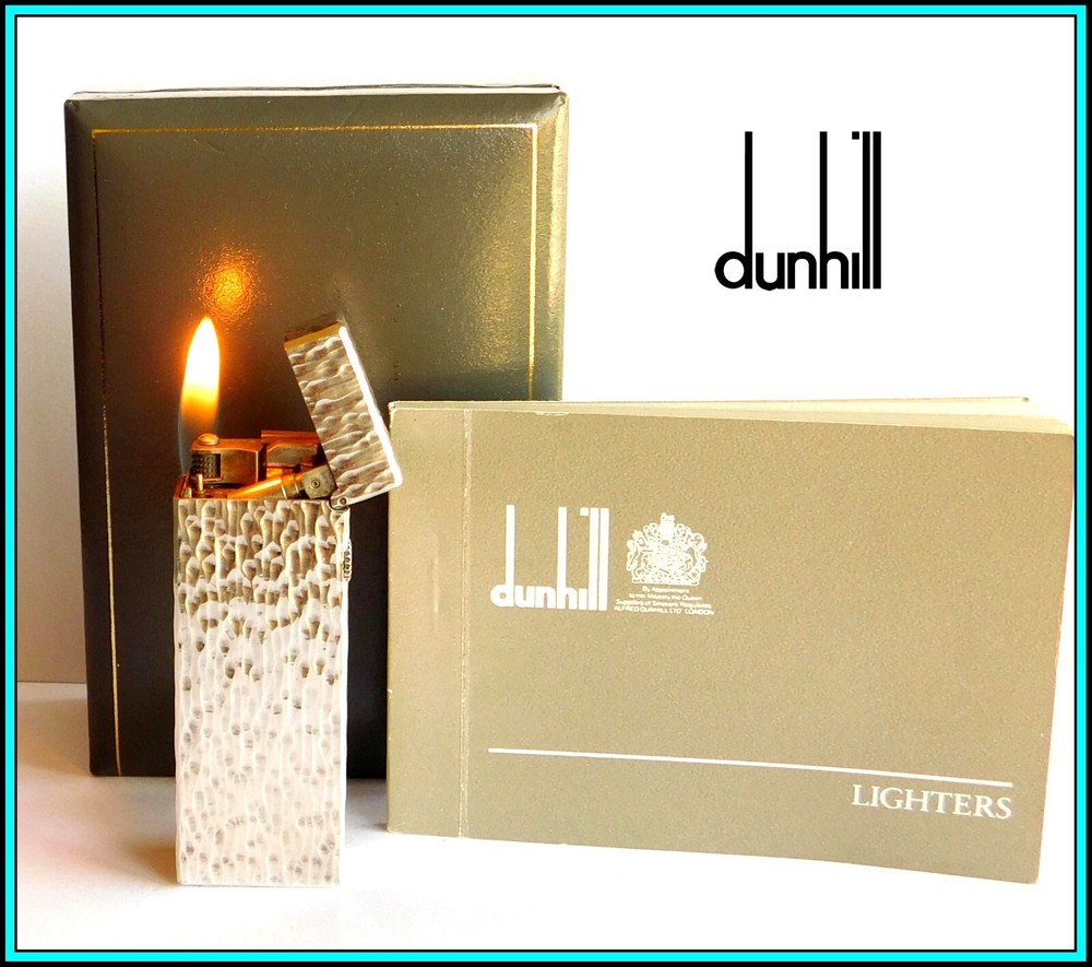 DUNHILL Rollagas Silver Plated LIGHTER / Briquet, with Box & Papers - SERVICED