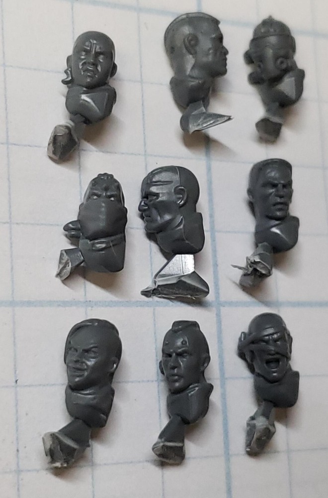 40k Kill Team Bits Blooded Traitor Guard Bare & Masked Heads No Helmet