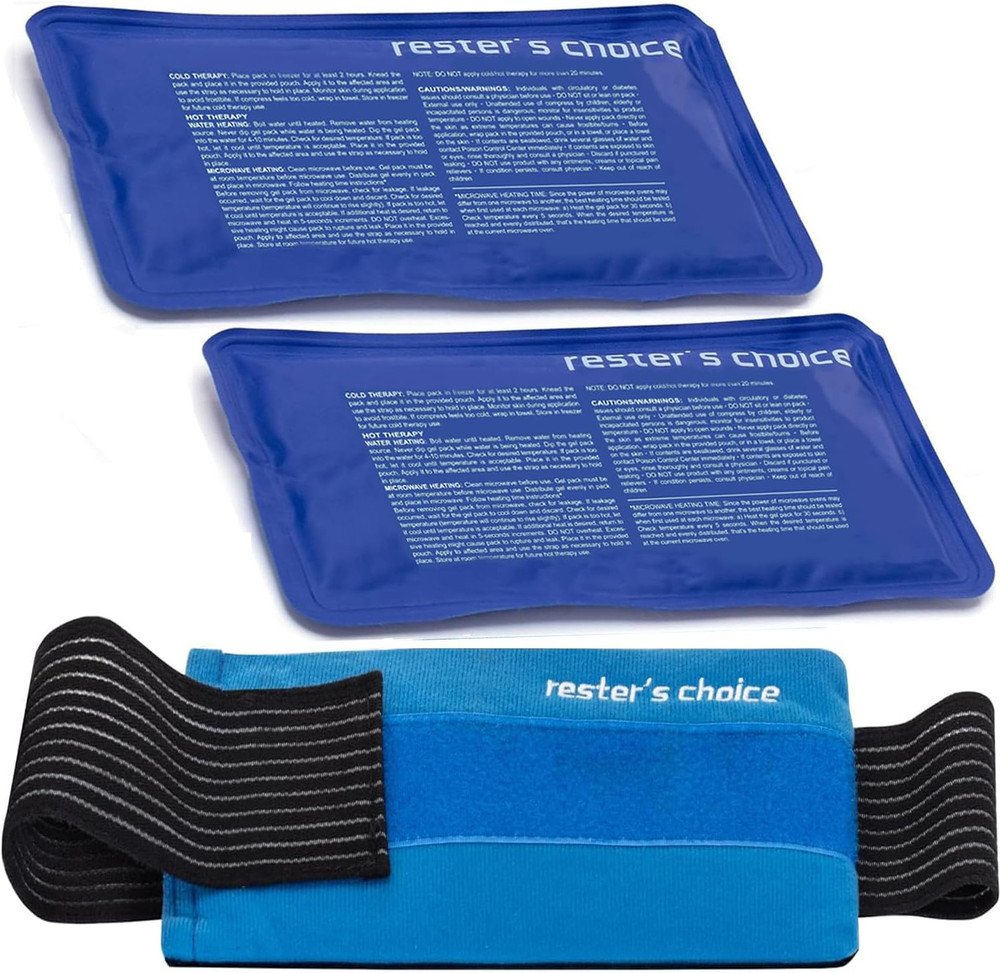 2 Soft Gel Ice Packs for Injuries Reusable with Extra Comfy Adjustable Cold Pack