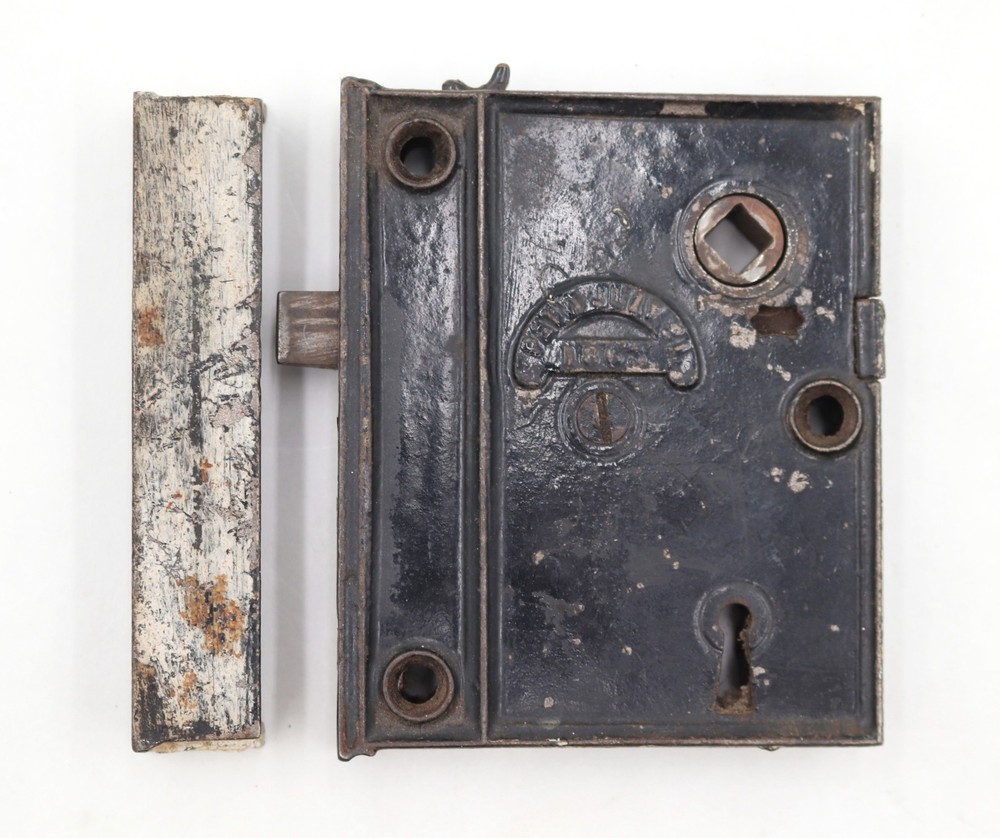 Antique Right Swing Cast Iron Door Rim Lock