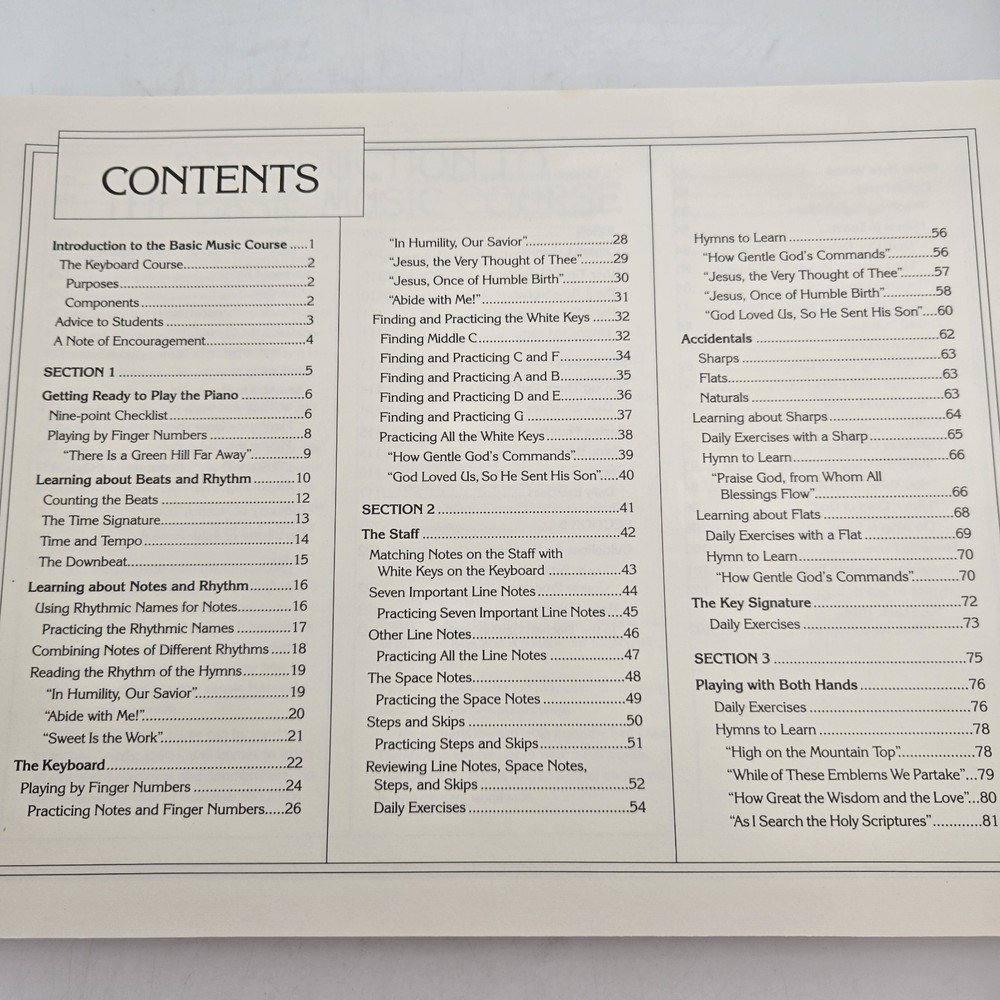 Keyboard Course : Basic Music Course by LDS Church 1993 Beg. Piano Instruction