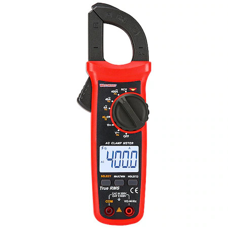 Westward 800Hc4 Digitalclampmeter, Trms, 400A, 600Vac