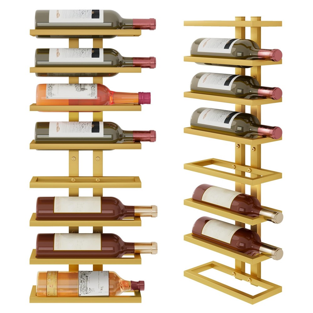 8 Tier Wall Mount Wine Rack, Wall Racks for Wine Bottles Display and Storage,...