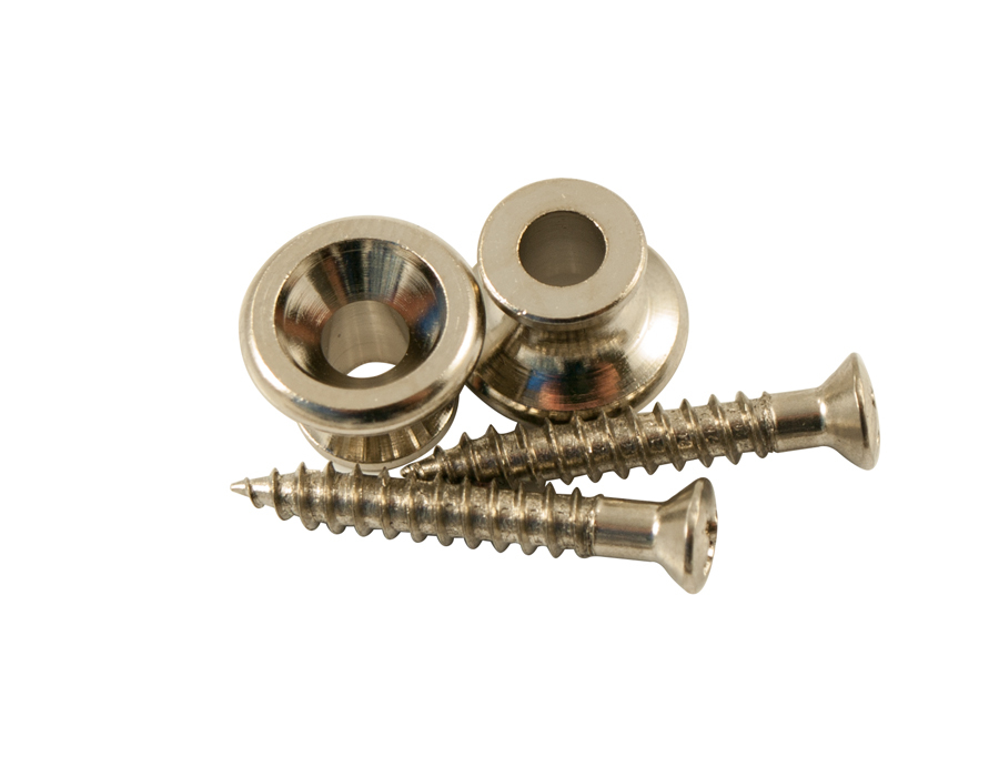 Genuine Kluson replacement Gibson strap button set (set of 2), Nickel