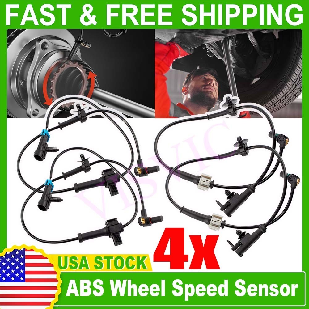 Front and Rear Left & Right ABS Wheel Speed Sensor 2 Pair for Chevy Silverado✅