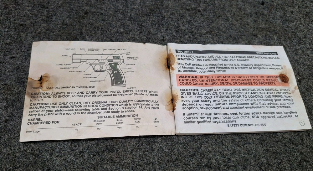 Colt All American 2000 Owner's Manual.