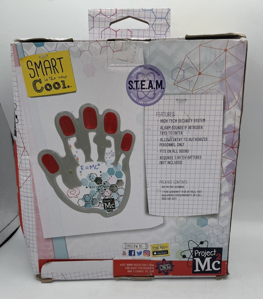 STEM Kit New Project MC 2 Squared Bio-Metric Hand Scanner High Tech Security