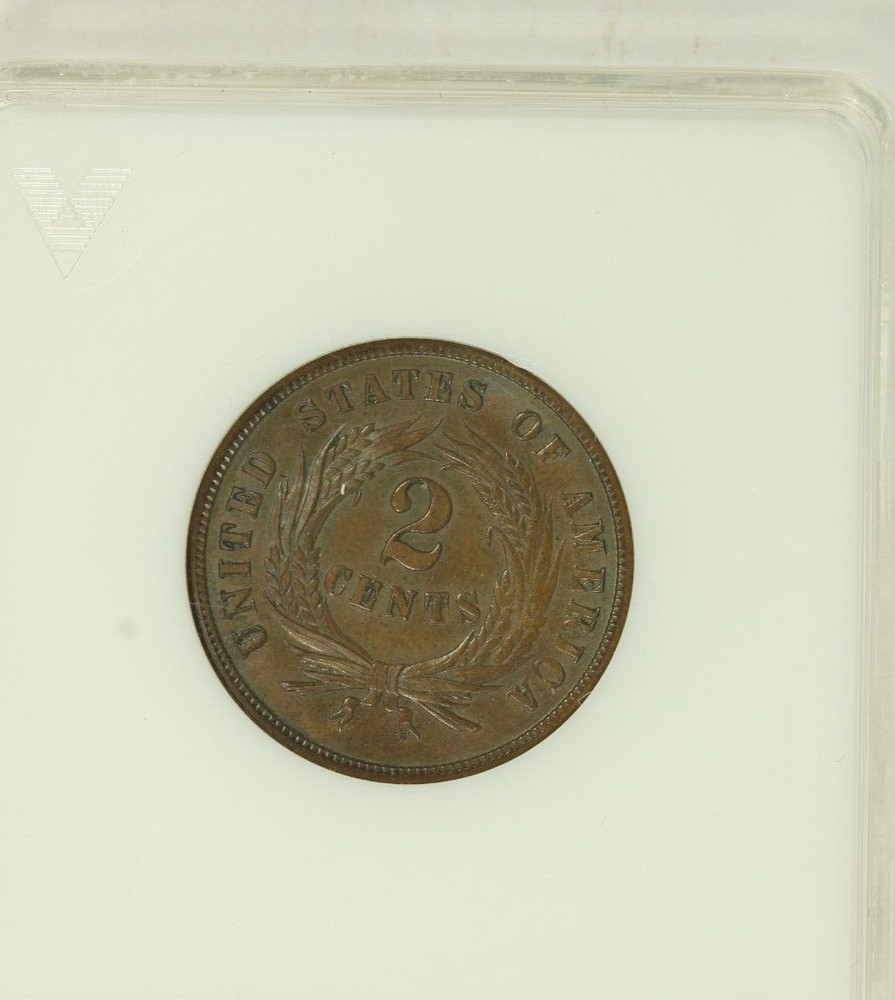 1865 Two Cent Piece : ANACS MS62RB