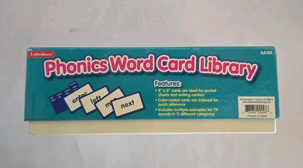 Lakeshore Phonics Word Card Library # AA139