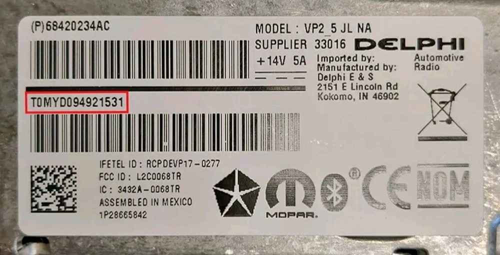 ✅ Chrysler Radio Code Unlock From Serial Number | Fast PIN Code