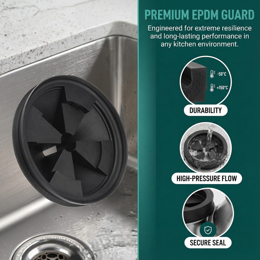 Garbage Disposal Splash Guards 3 3/8" Sink Baffle QCB-AM Replacement Black