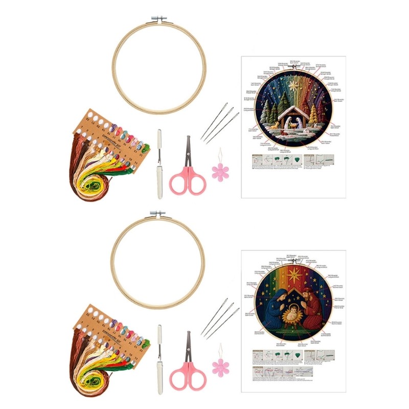 Stitching Embroidery Set Multicolors Thread for Beginner Children Craft Project