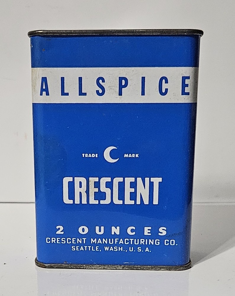 Vintage Empty Crescent Allspice Spice Tin - 2oz