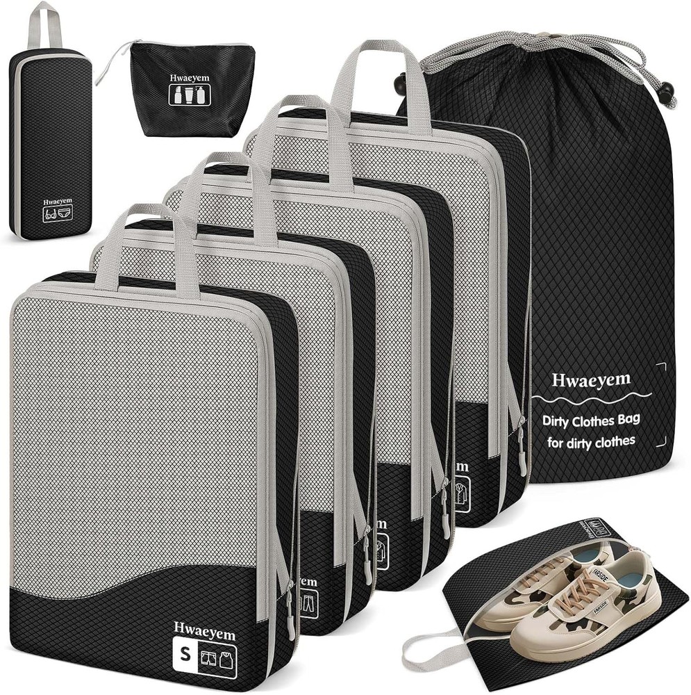 Compression Packing Cubes 8 Set Dual Zipper Compression Packing Cubes Travel