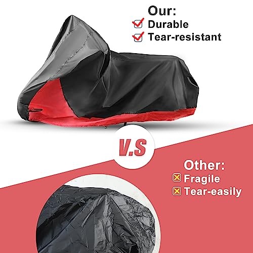 2 in 1 Motorcycle Cover Waterproof Covers Rain Dust Protector for Harley