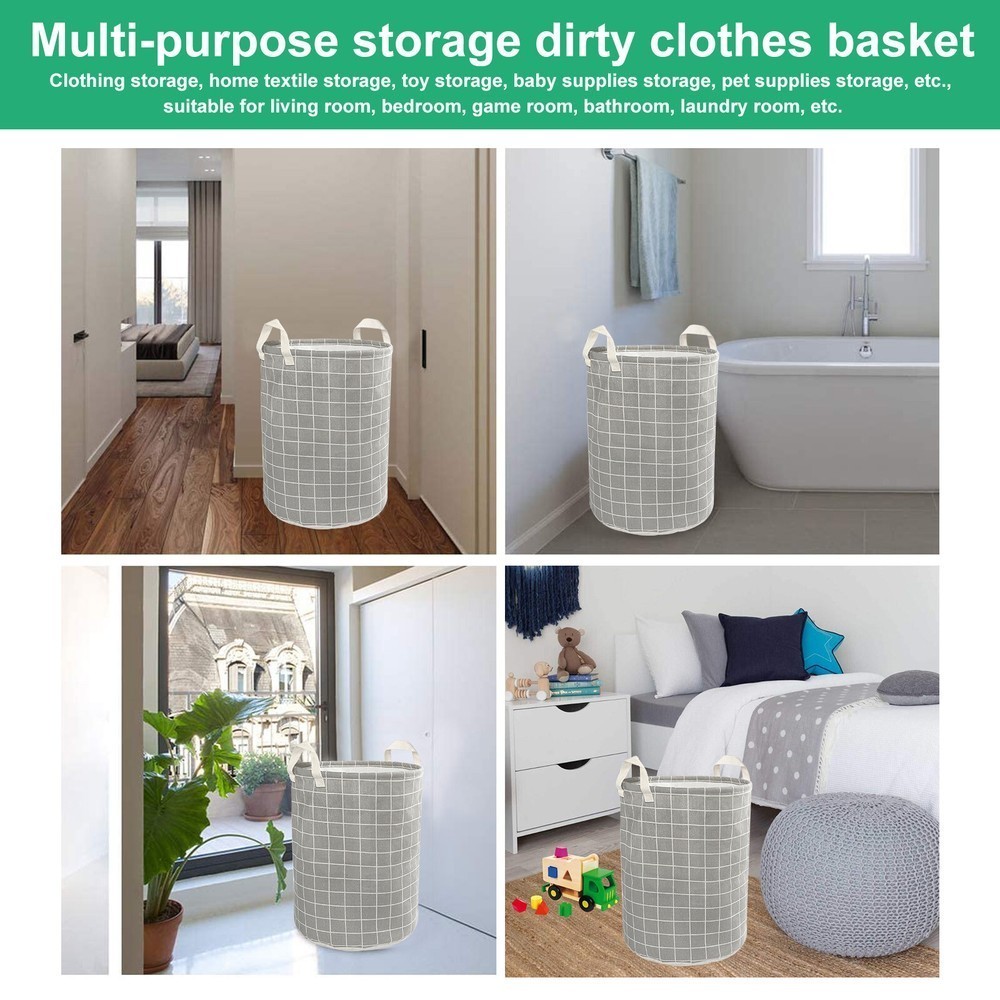 Laundry Basket Washing Dirty Clothes Folding Hamper Bag Storage Bin Handle Large