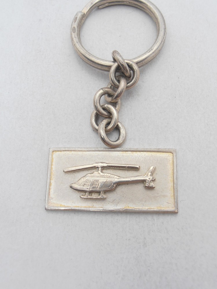 Helicopter: 925 Silver Keychain - Air Force - Pilot - Helicopter