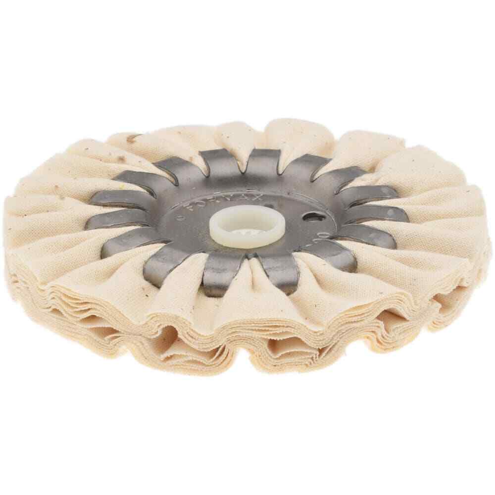 PRO SOURCE Unmounted Cotton Muslin Ventilated Bias Buff: 4" Diam x 0.5" Arbor