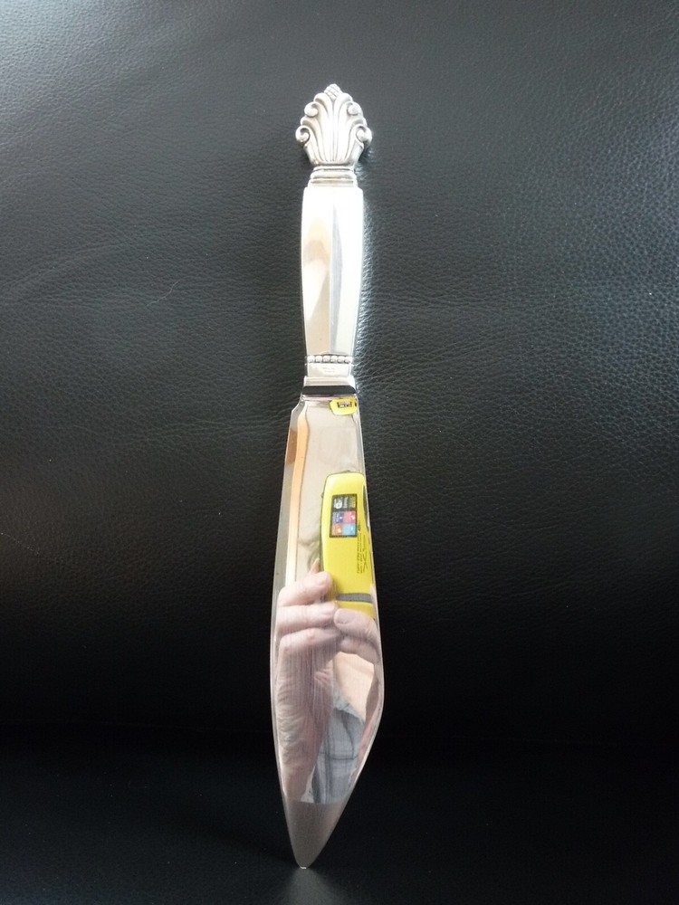Georg Jensen Silver Handled Acanthus Cake Knife