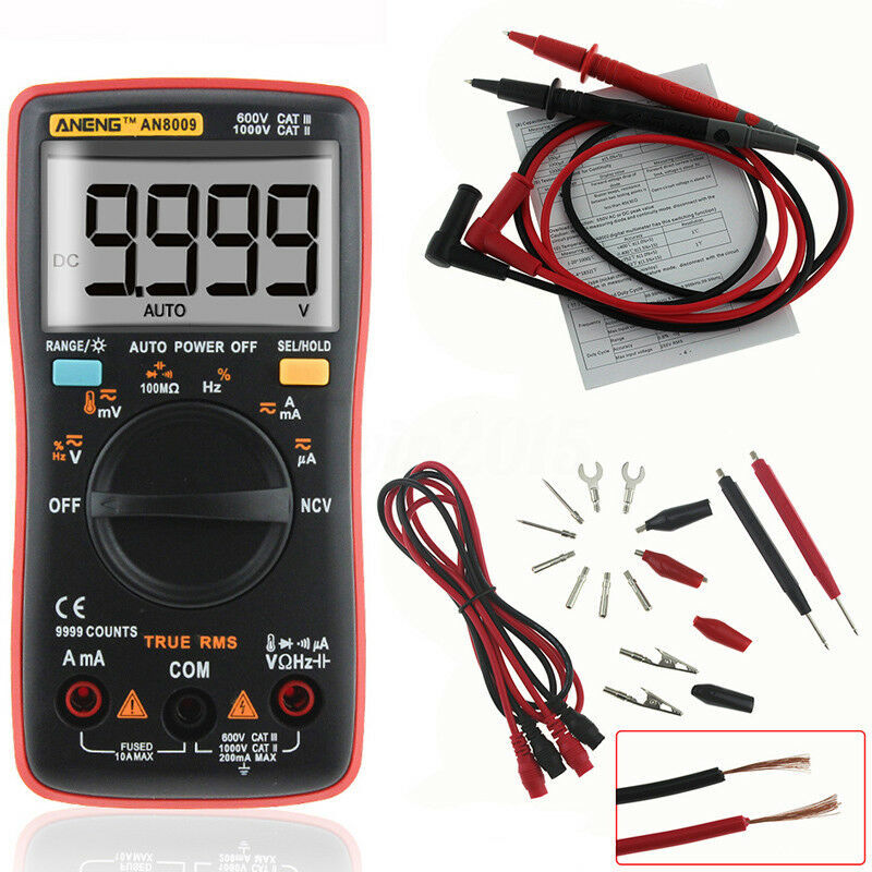 ANENG AN8009 Digital ClampMeter Handheld RMS Multimeter AC/DC Current Resistance