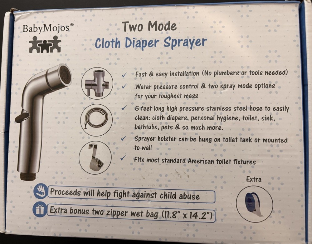 Baby Mojos Two Mode Cloth Diaper Sprayer New