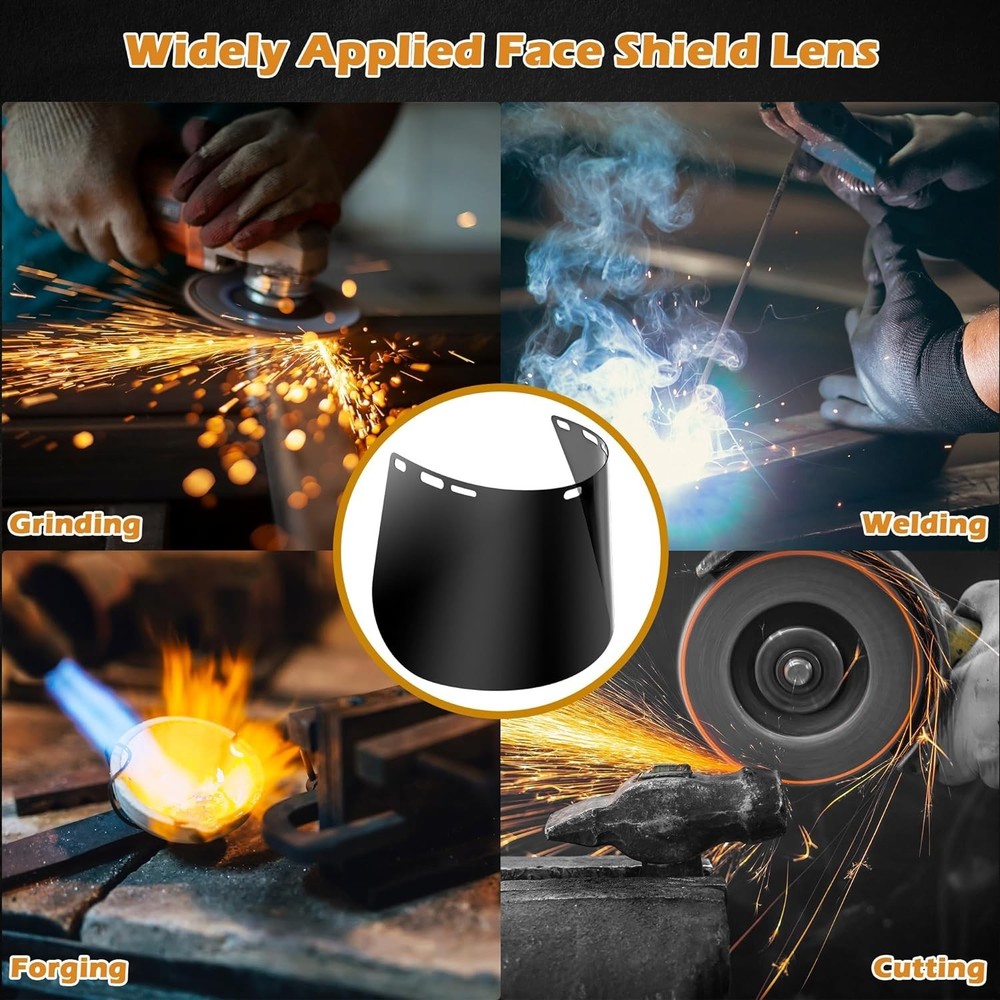 Easy-Install Tinted Face Shield Replacement for Cosplay, Welding & Grinding