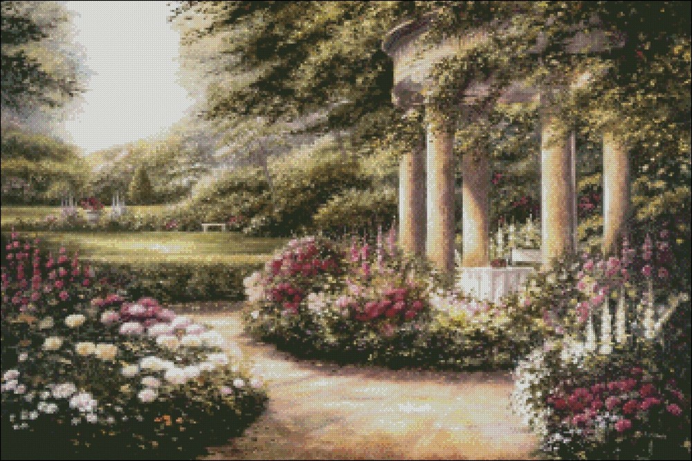 Rose Garden II-Chart Needlework Crafts DIY Counted Cross Stitch Chart