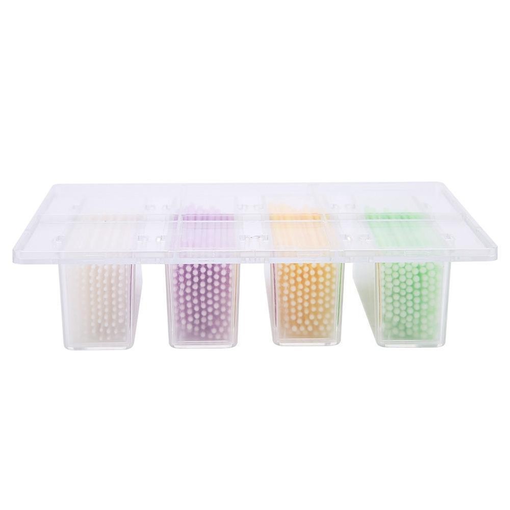 Dental Micro Brush Applicator Tip Sticks Dispenser + 4 Container 400 Pcs Tips
