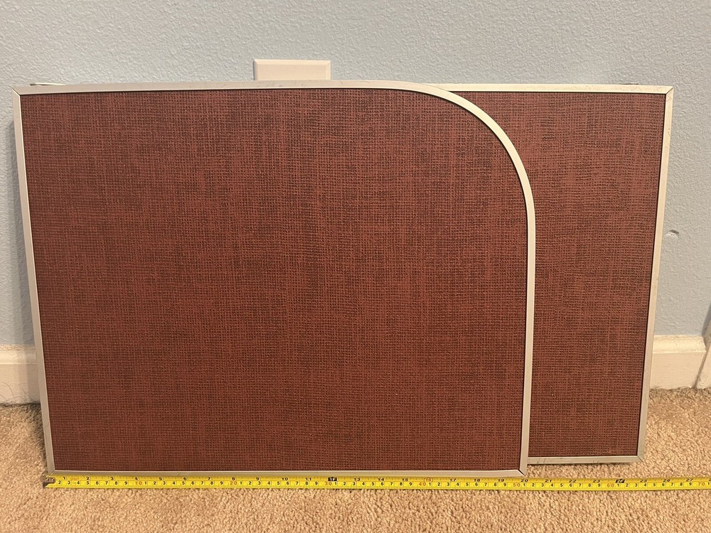 Vintage Best-Rite 24X20 In. Modular Divider Panel, Red Fabric Silver Lining EUC