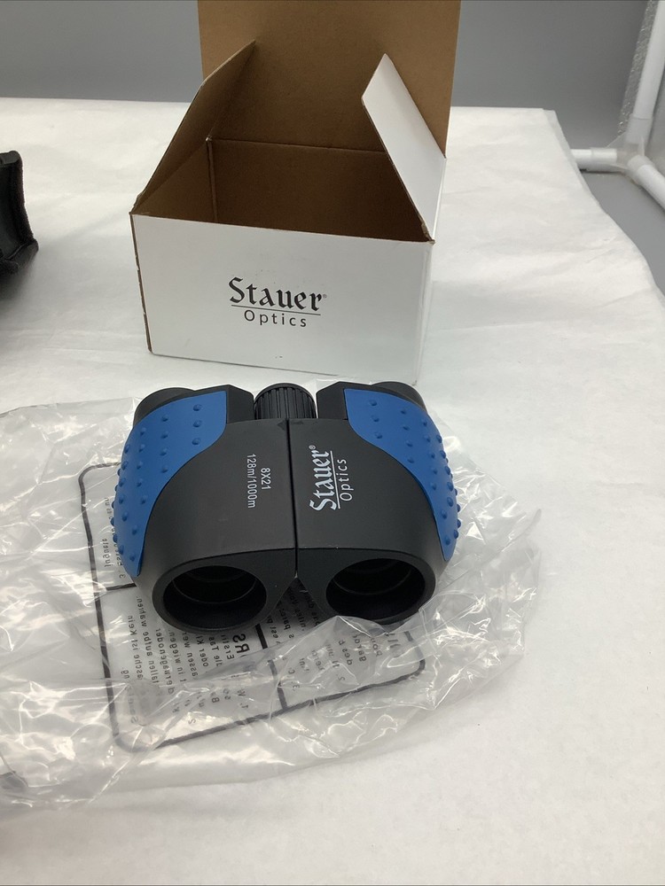 Stauer Optics Binoculars With Protective Case & Box - Compact Travel Size (Blue)