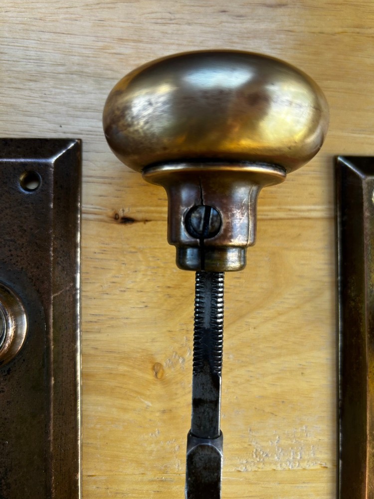 Brass Faced Russwin Mortice Door Lock, Knobs & Backplates, Free S/H