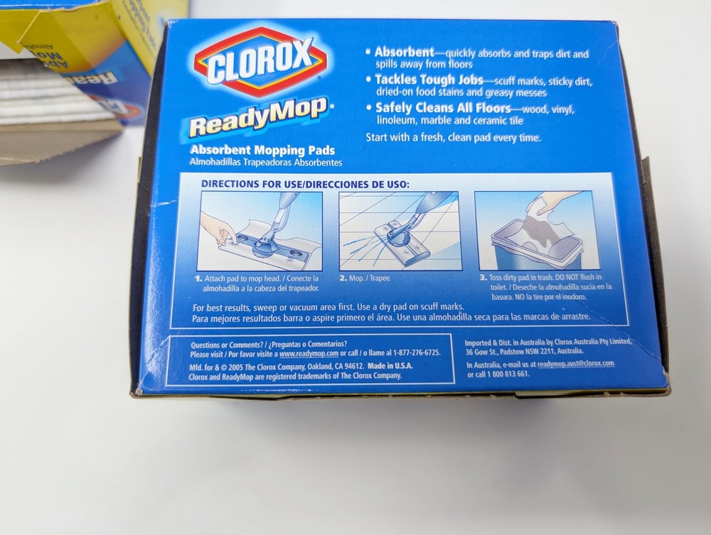 Clorox ReadyMop Absorbent Mopping Refill Pads 14 1 Open Box 1 Closed Box