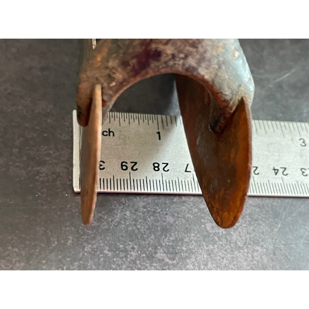 Antique Double-Blade Mezzaluna Herb Chopper - Rustic Primitive Kitchen Tool