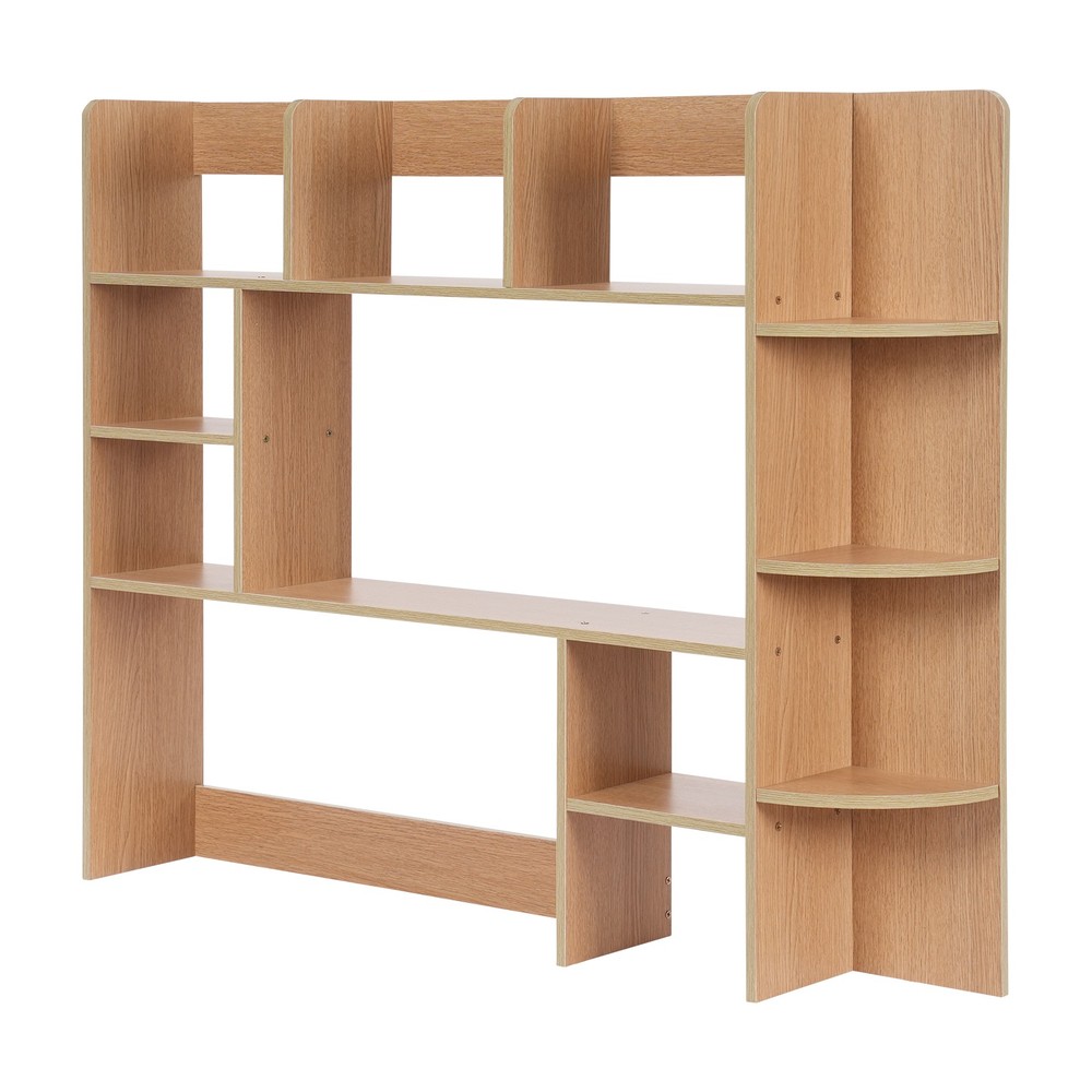 Desktop Bookshelf Storage Organizer Computer Desk Shelf Display Rack Wood Color