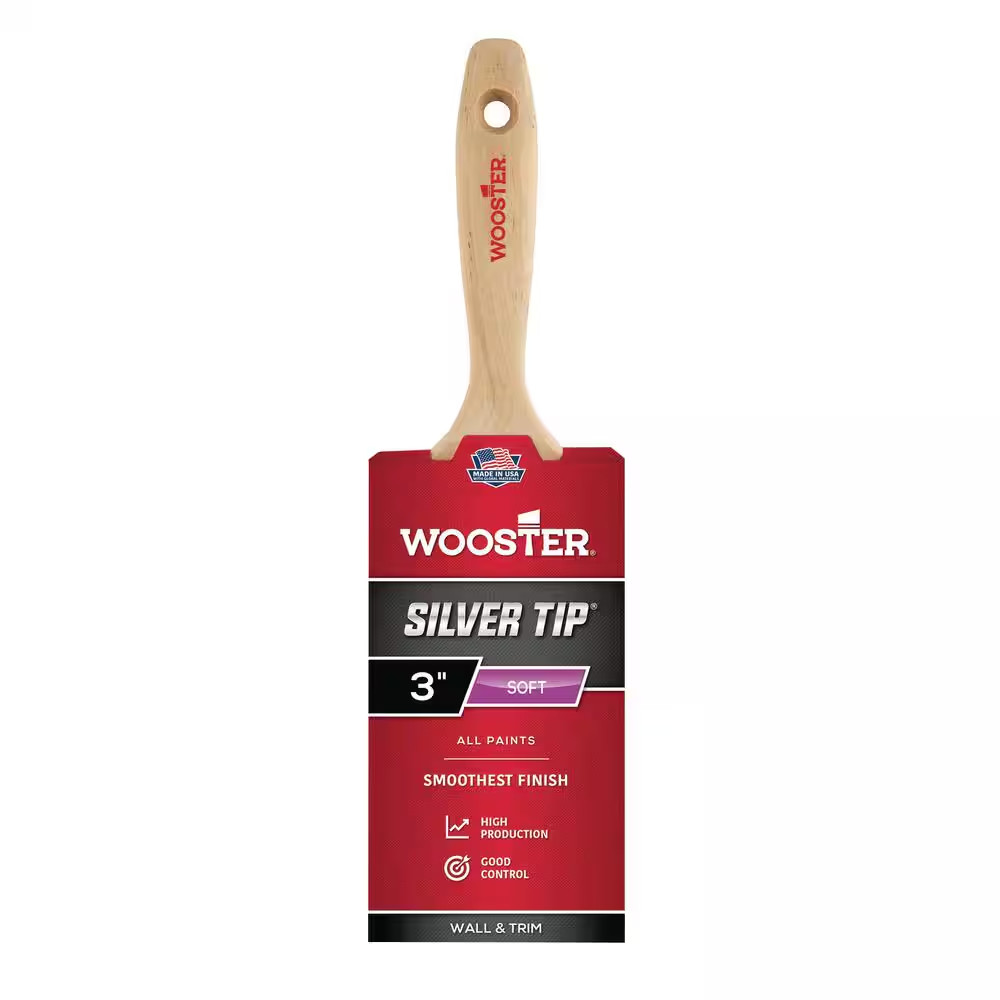 3 In. Silver Tip Polyester Flat Brush