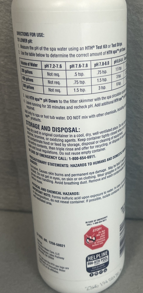 NEW HTH PH Decreaser 2.5lb Prevents Scale Improved Sanitization