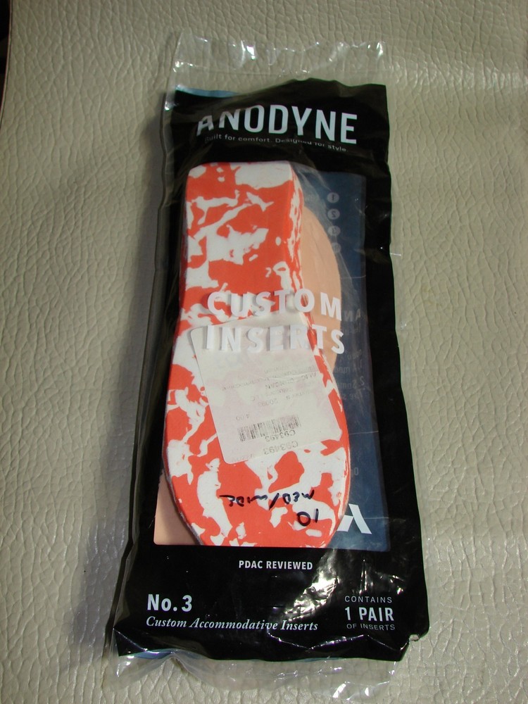 Anodyne Shoe Inserts Custom #3 Accommodative Size 10 Med Wide Orthotics New -#28