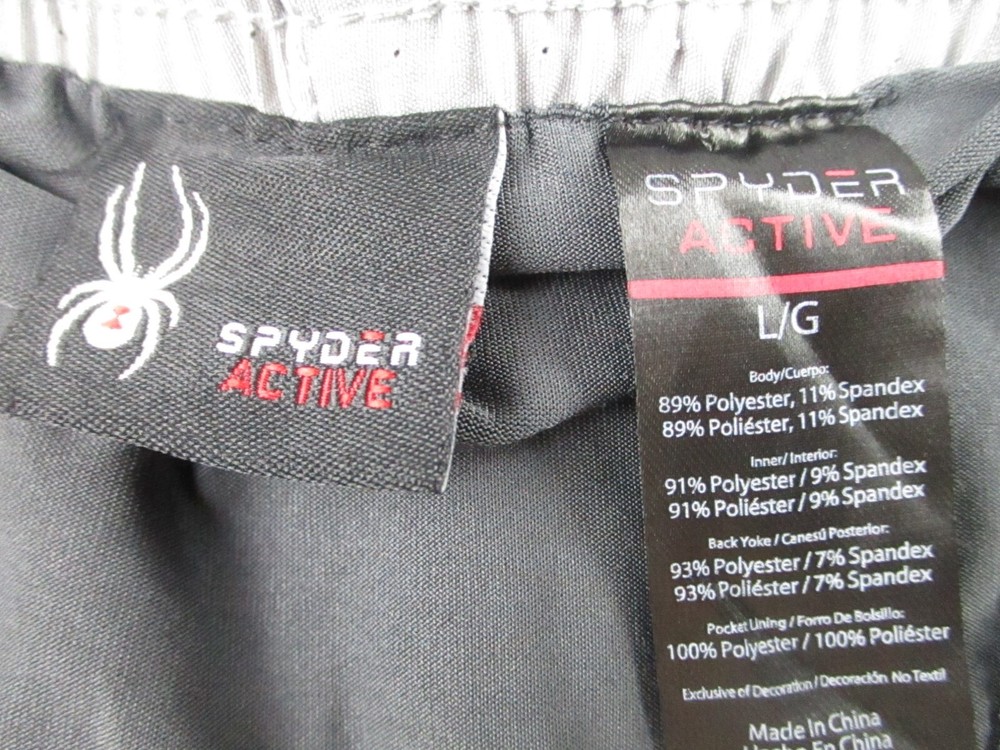 Spyder Proweb Mens L Gray Drawstring Stretch Lined Performance Training Athletic