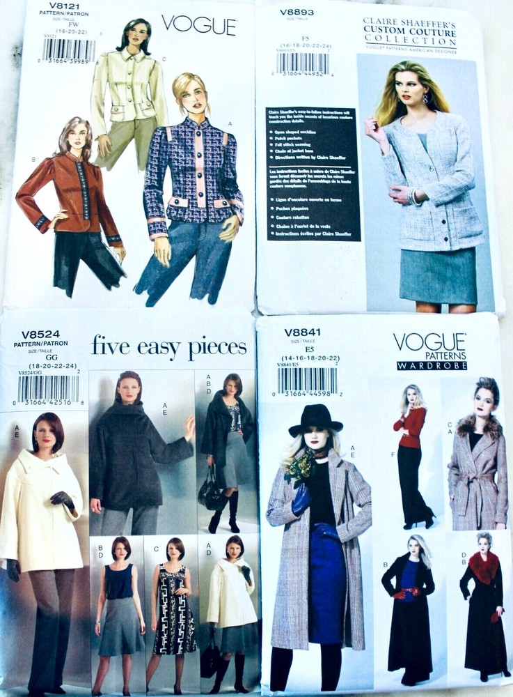 Vogue COAT JACKET CAPE Sew Pattern ~ U PICK! Misses & Plus Sz UC