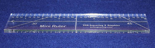 8" Mini-Ruler. Acrylic ~1/4" thick. Quilting/Sewing