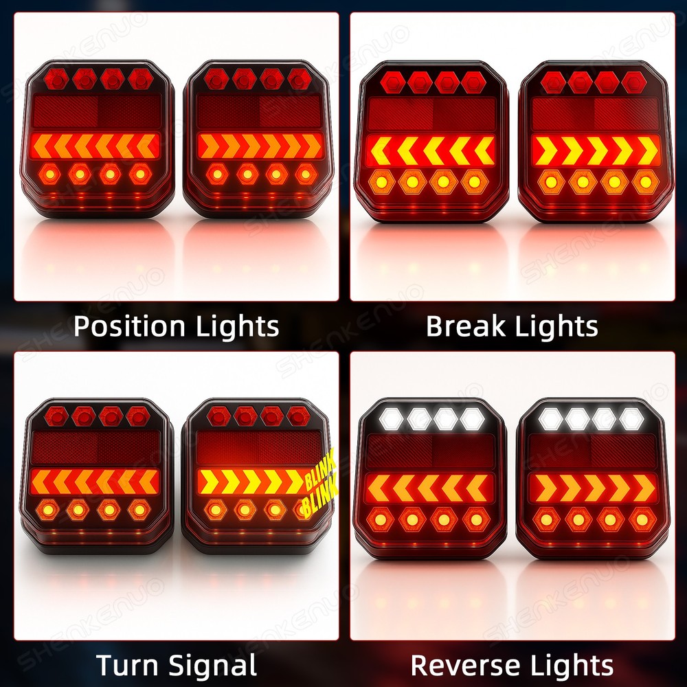 Upgraded Wireless Trailer Lights Magnetic Bluetooth Remote Control Trailer Tail