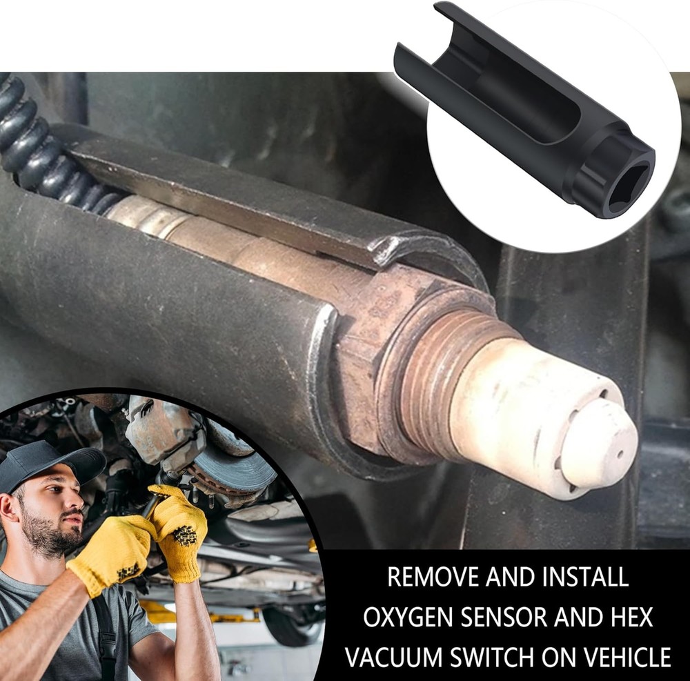 Oxygen Sensor Socket 7/8" O2 Sensor Removal Tool 0.65" Opening Automotive Big