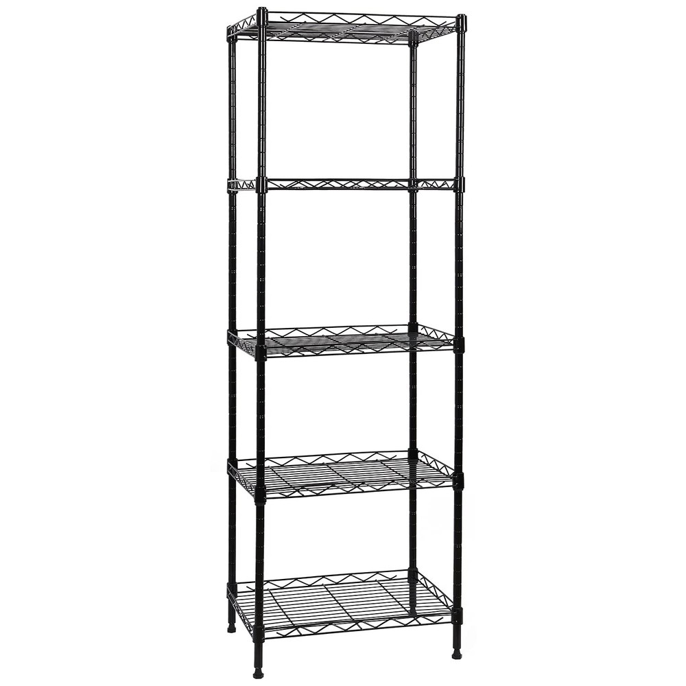 5-Tier Wire Shelving Adjustable Shelves Unit Metal Storage Rack for Laundry B...