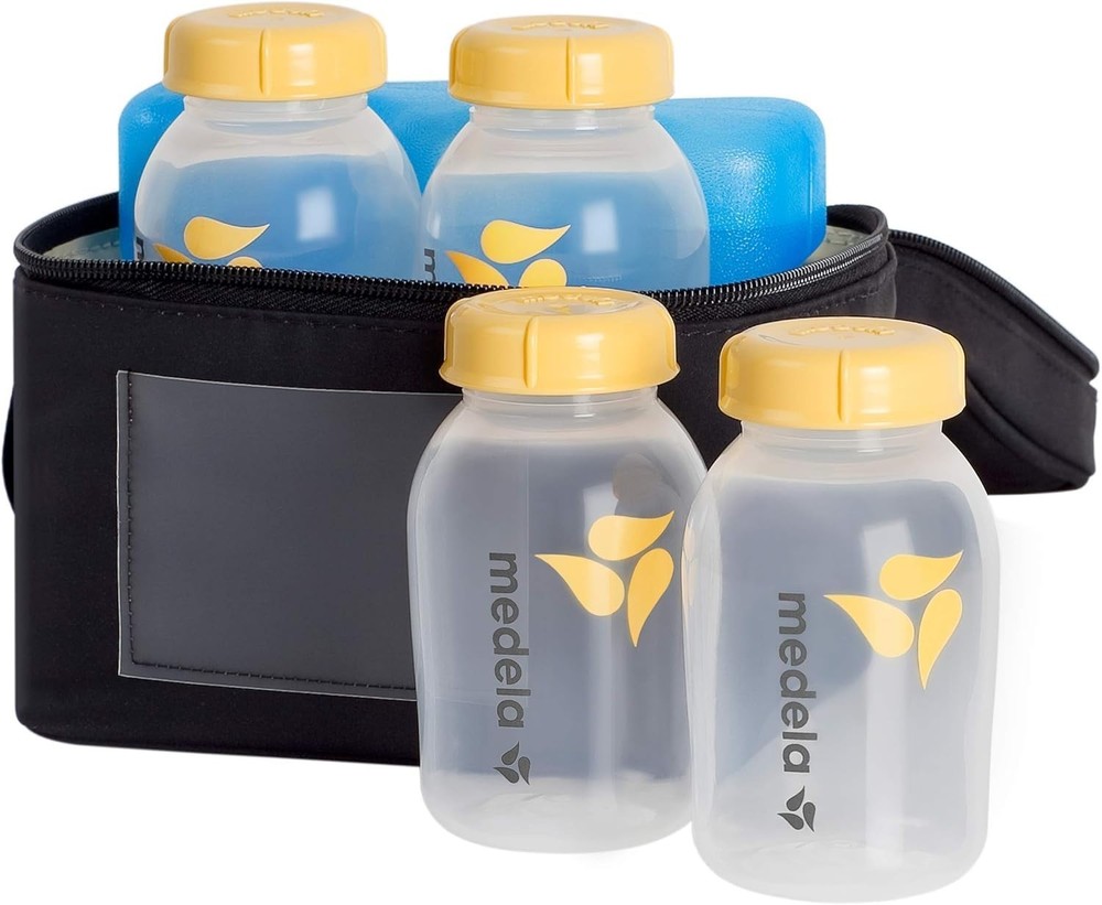 Breast Milk Cooler Set with Ice Pack & 5-oz Bottles