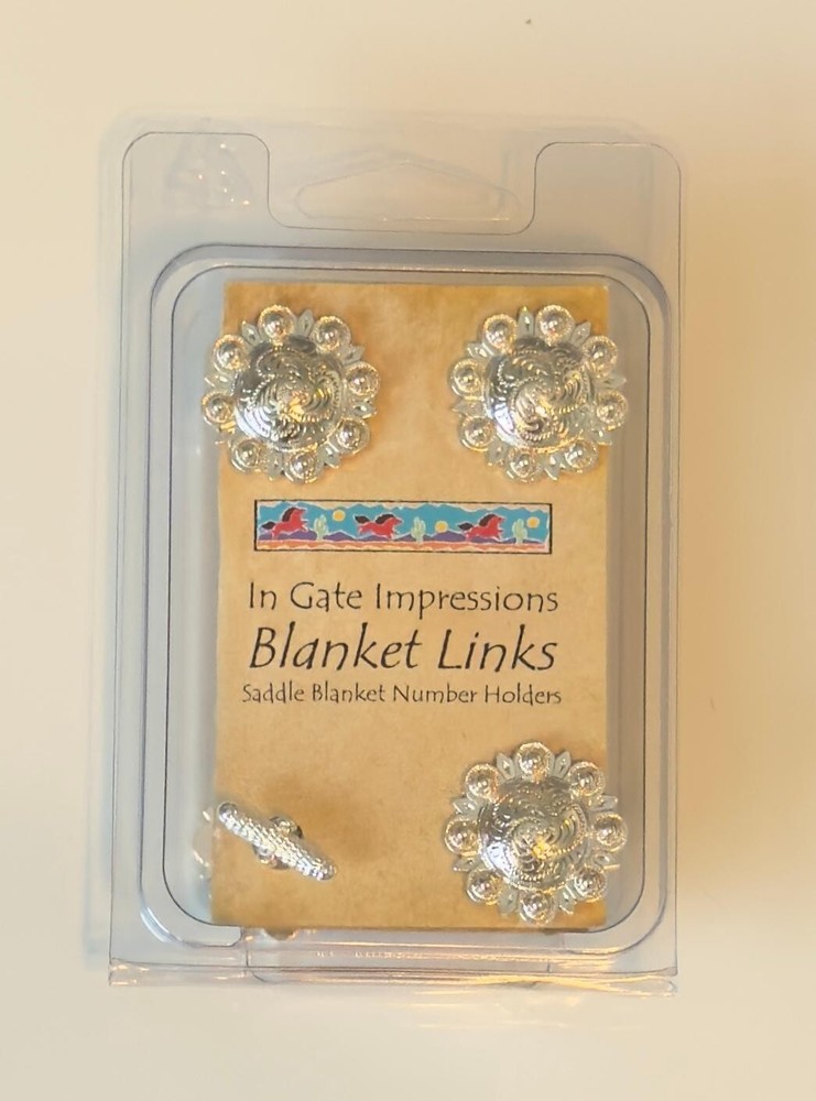 Blanket Links Berry Concho Bright Silver Saddle Blanket Number Holder