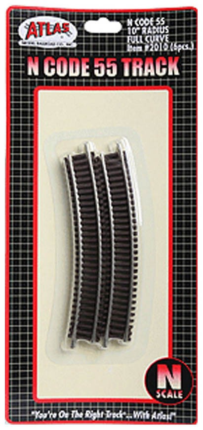 Atlas N Scale Code 55 10" Radius Curve 6-Pack Model Train Track