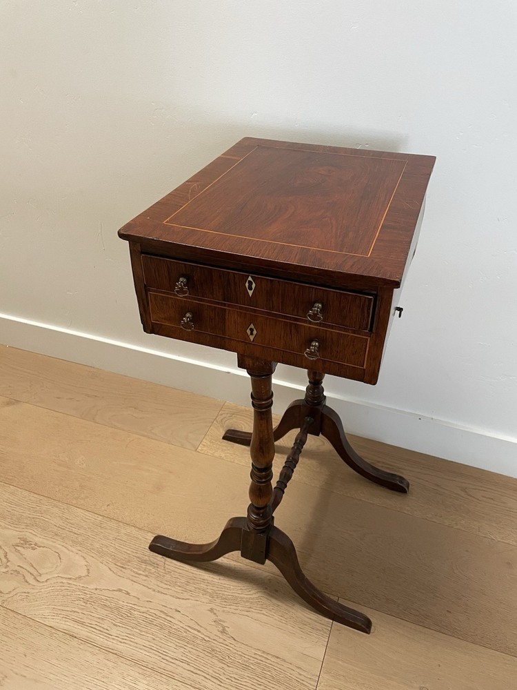 Antique English Regency Sewing Table